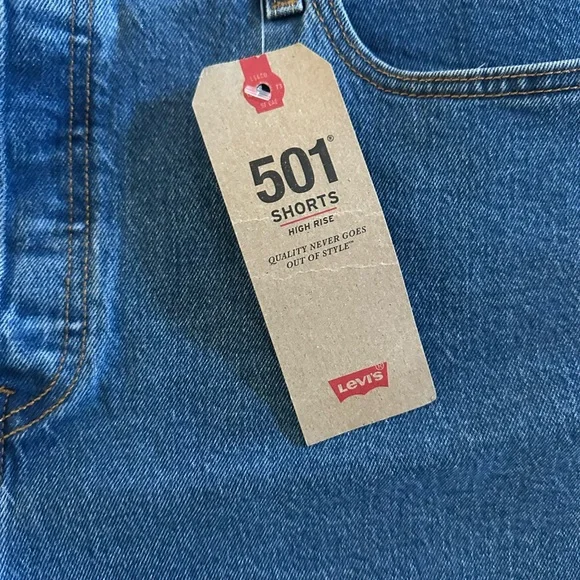 Levi's 501 Original Women's High Rise Jean Short Button Up Size 18W Blue, NEW - Picture 4 of 16